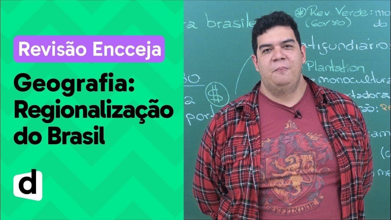 Thumbnail: REGIONALIZAÇÃO DO BRASIL: RESUMO DE GEOGRAFIA PARA O ENCCEJA | DESCOMPLICA