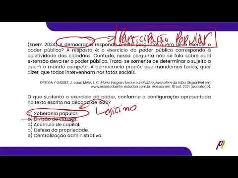 Thumbnail da aula: ENEM 2024 - CULTURA E SOCIEDADE | A democracia responde a esta pergunta: quem deve exercer...