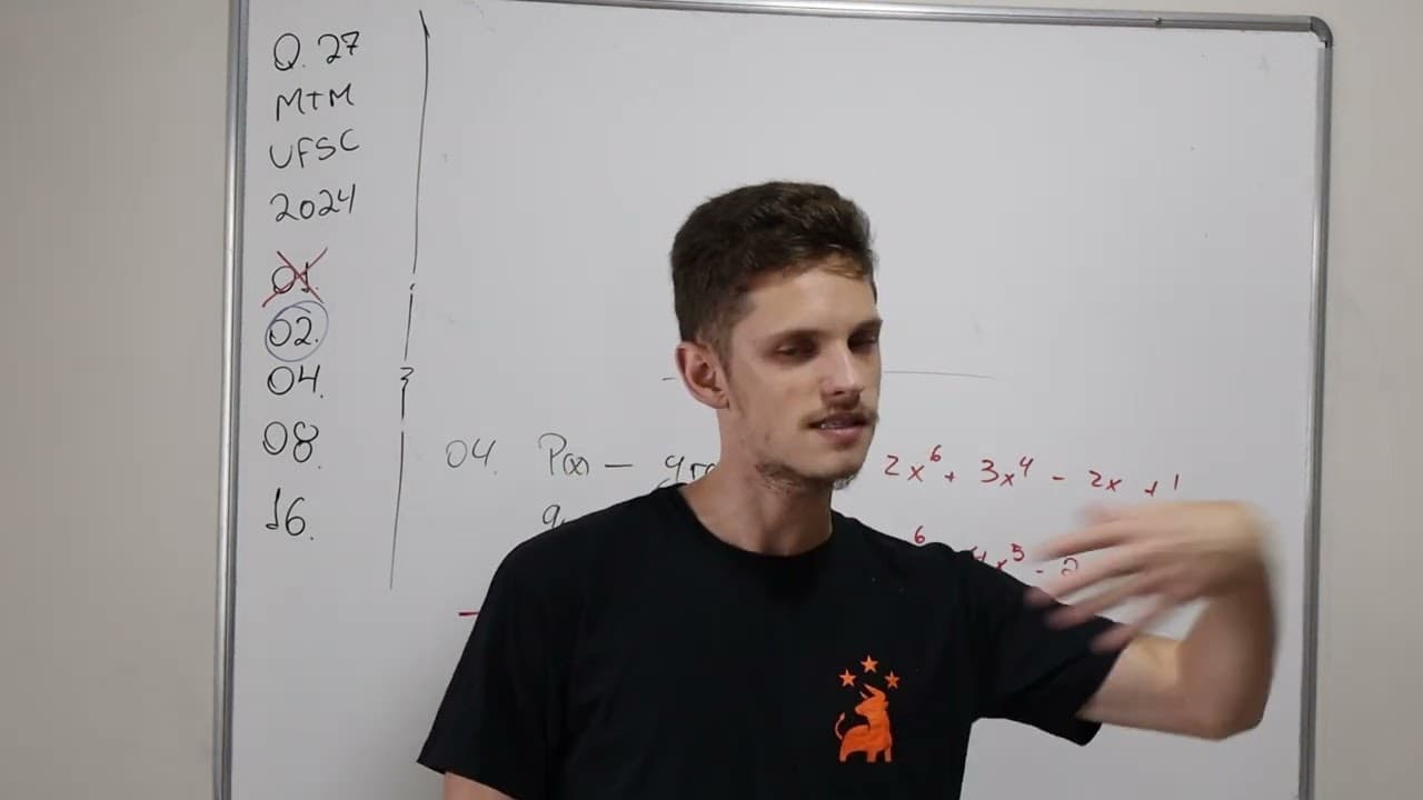 Thumbnail: Questão 27 - Vestibular UFSC 2024 - Prova Amarela