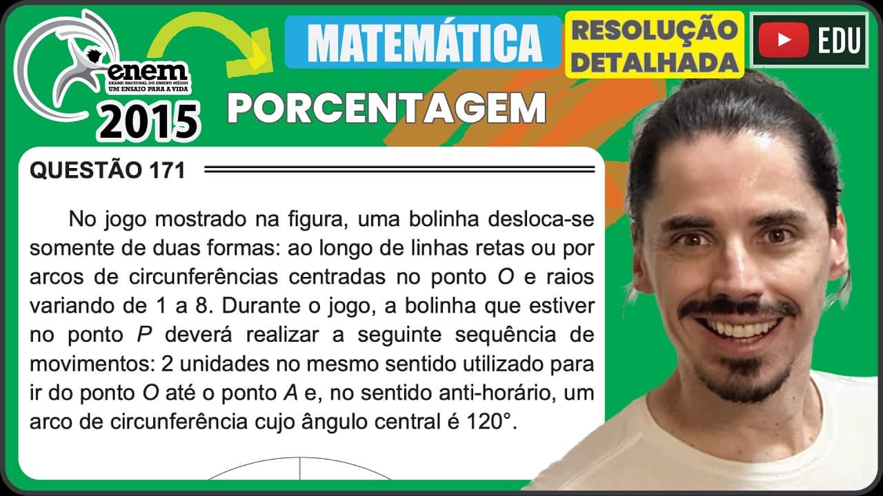Thumbnail: [ENEM 2015 PPL] 171 📘 PORCENTAGEM No jogo mostrado na figura, uma bolinha desloca-se somente de duas