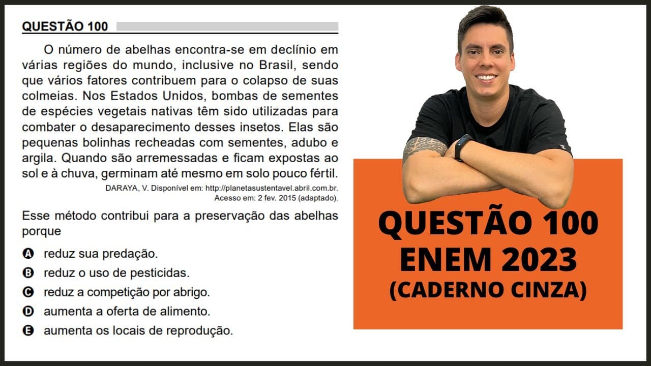Thumbnail: BIOLOGIA ENEM 2023! "O número de abelhas encontra-se em declínio..."