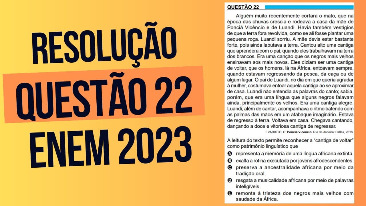 Thumbnail: Resolução questão 22 (PROVA AZUL) | Linguagens ENEM 2023