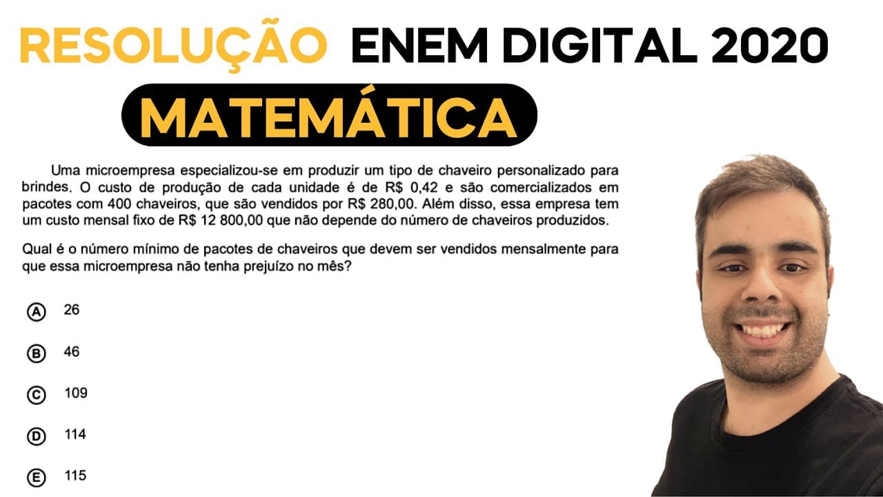 Thumbnail: ENEM DIGITAL 2020 - Uma microempresa especializou-se em produzir um tipo de chaveiro personalizado