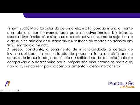 Thumbnail da aula: ENEM 2023 - INTERPRETAÇÃO E INFERÊNCIA DE TEXTOS | Maio foi colorido de amarelo, e o foi porque...