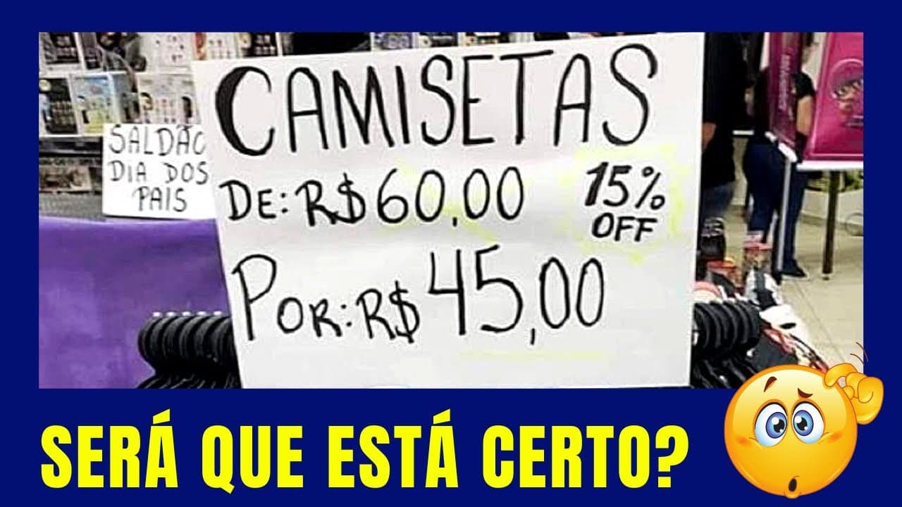 Thumbnail: QUE DESCONTO FOI ESSE ?? NÃO COMETA ESSE ERRO. Matemática básica todo dia.