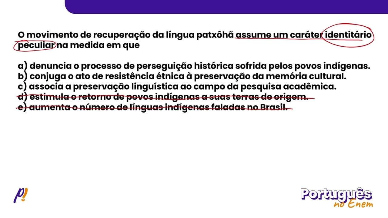 Thumbnail: ENEM 2022 - ESTUDOS DA LÍNGUA | As línguas silenciadas do Brasil. Para aprender a língua de seu...