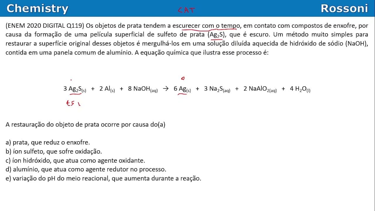 Thumbnail: ENEM 2020 Digital - Q119 Amarela - Redox prata e alumínio