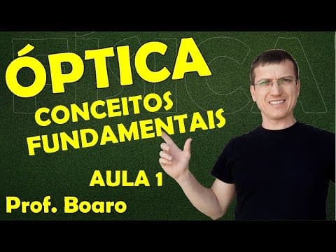 Thumbnail da aula: ÓPTICA GEOMÉTRICA - CONCEITOS FUNDAMENTAIS - Aula 1 - Prof.  Boaro