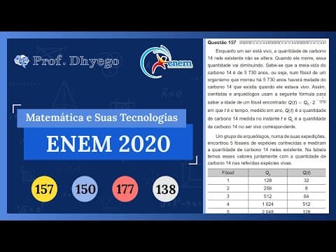 Thumbnail da aula: Enquanto um ser está vivo, a quantidade de carbono 14 nele existente não se altera. Quando ele morre