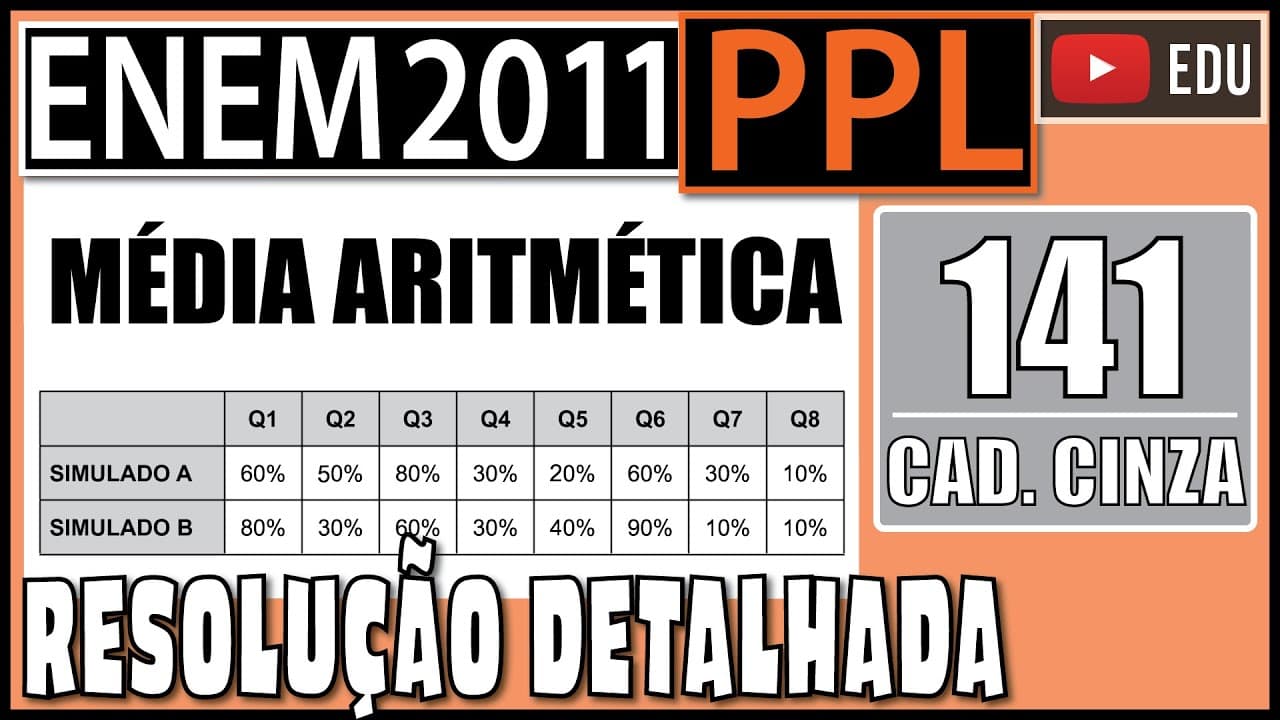 Thumbnail: [ENEM 2011 PPL] 141 📓 MÉDIA ARITMÉTICA Os alunos da 3ª série do ensino médio da escola Z fizeram