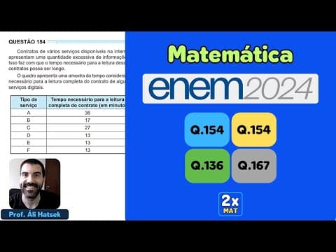 Thumbnail da aula: Resolução Matemática ENEM 2024 - Questão 154 - Caderno Azul | Contratos de vários serviços