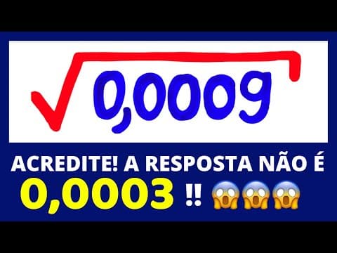 Thumbnail da aula: 🚨SE OLHOU  E JÁ CALCULOU, ERROU..... POR ESSE RESULTADO VOCÊ NÃO ESPERAVA!!!