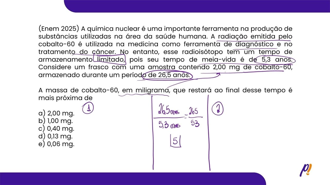 Thumbnail: ENEM 2025 - A química nuclear é uma importante ferramenta na produção de substâncias... | PasseiMed!