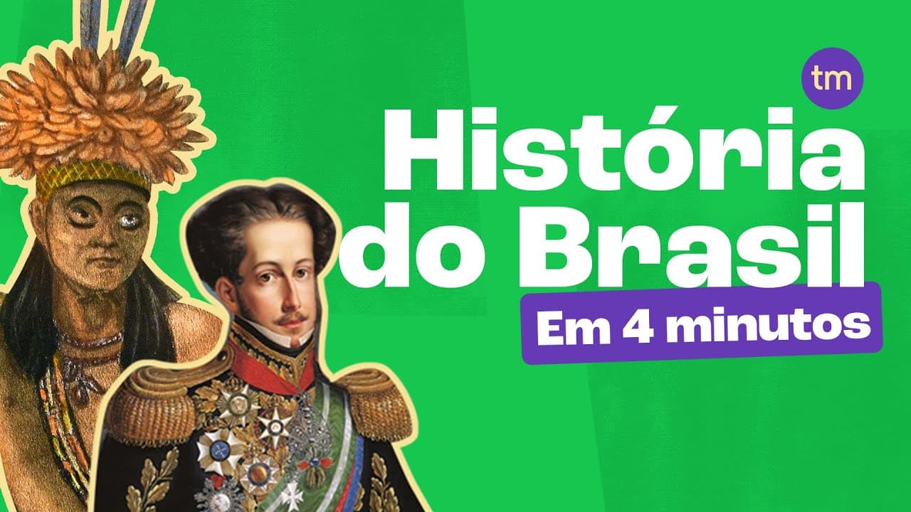 Thumbnail: As HISTÓRIA do BRASIL em 4 minutos