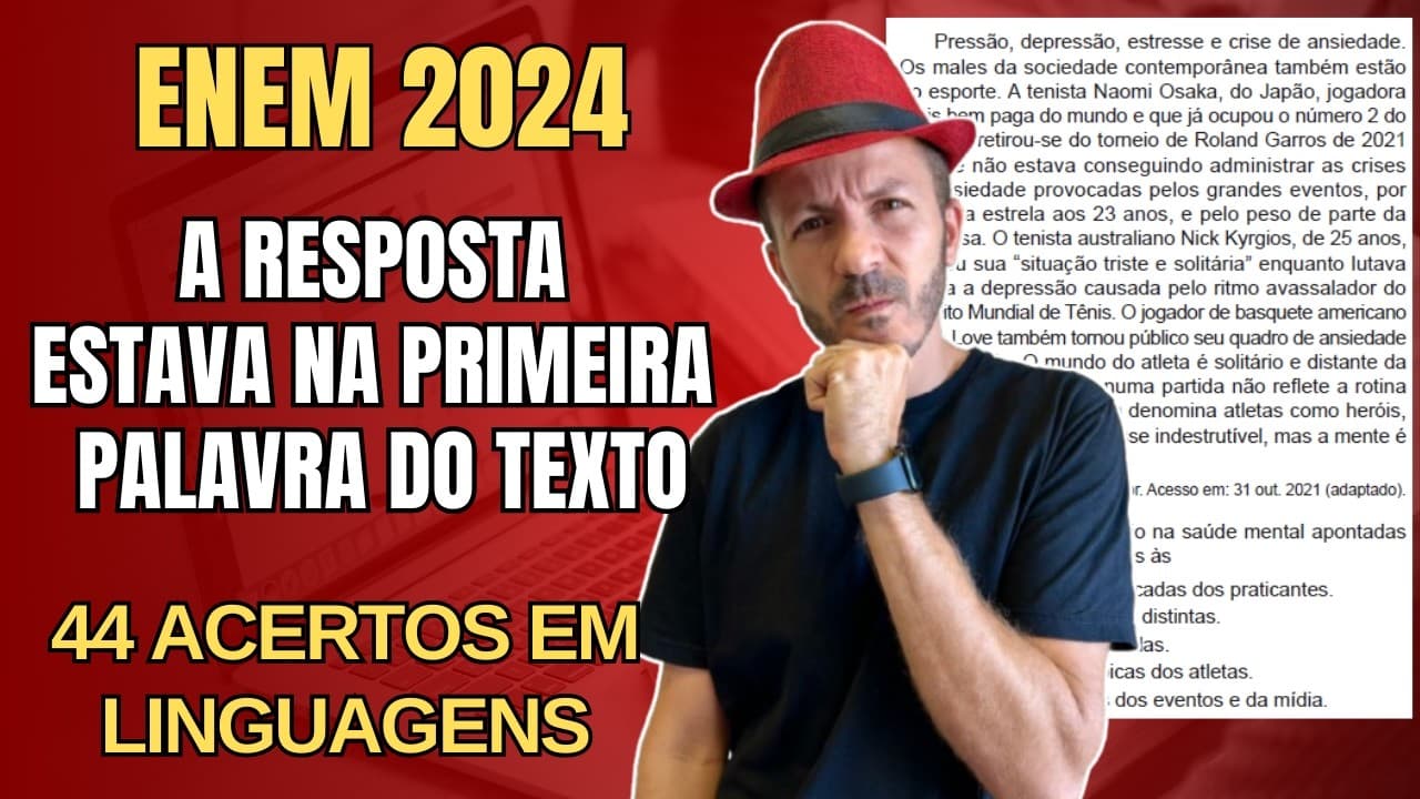 Thumbnail: ENEM 2024: Pressão, depressão, estresse e crise de ansiedade. Os males da sociedade