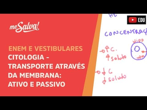 Thumbnail da aula: Me Salva! CIT14 - Citologia - Transporte através da membrana: Ativo e passivo