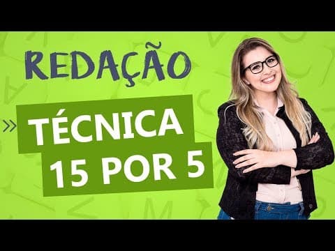 Thumbnail da aula: TÉCNICA DE REDAÇÃO 15 POR 5: Redação do ENEM em 1 hora - Profa. Pamba