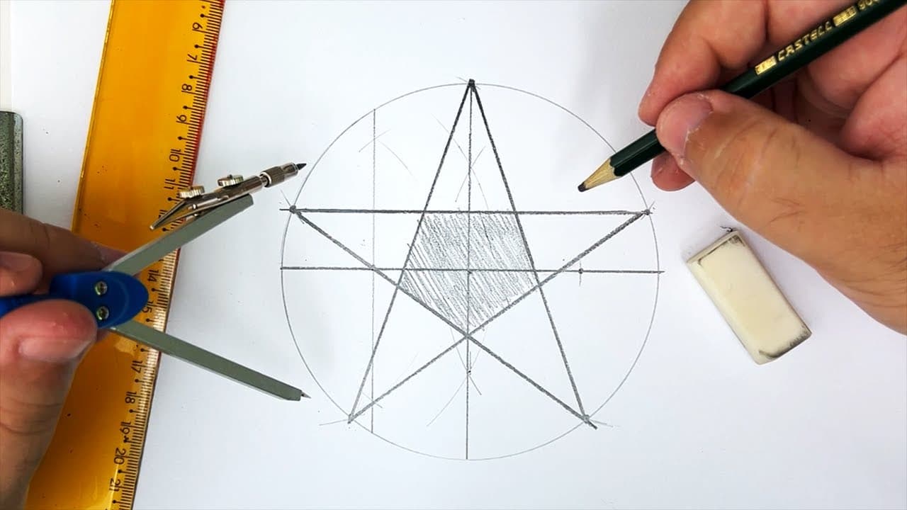 Thumbnail: Como fazer um PENTAGRAMA ou ESTRELA DE 5 PONTAS com régua e compasso? Desenho Geométrico