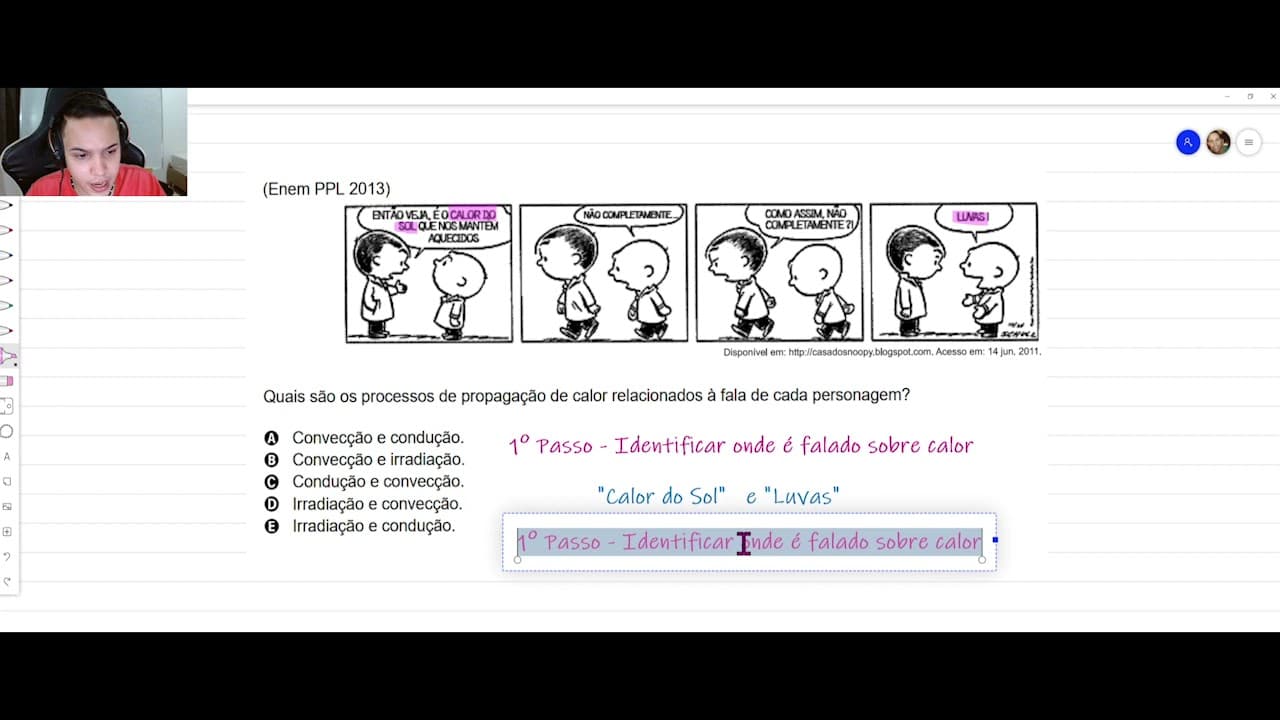 Thumbnail: ENEM 2013 PPL   - Quais são os processos de propagação de calor relacionados à fala de cada