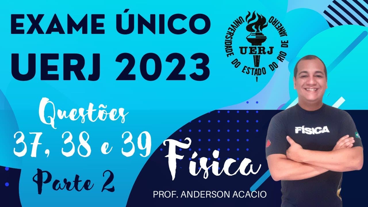 Thumbnail: Resolução comentada UERJ 2023 - FÍSICA (Parte 2)