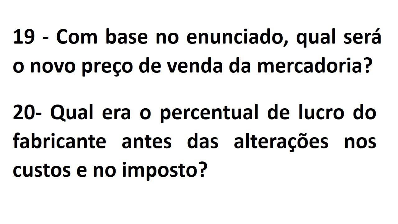 Thumbnail: (UFMG//PUBLICONSULT) Questões 1 9 e 20 do concurso e vestibular - Percentagem, juros, lucros ...