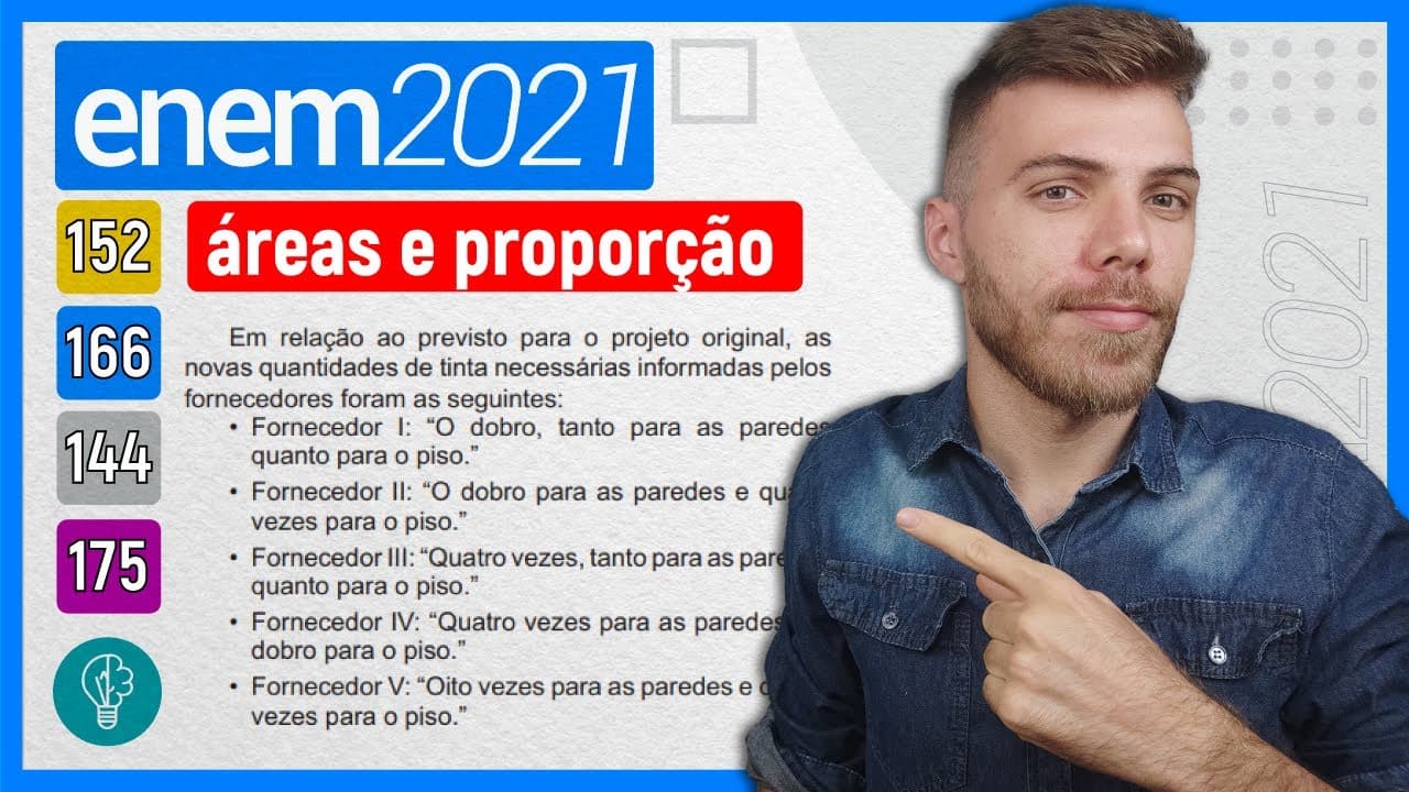 Thumbnail: 🛑166 Enem 2021 - ÁREAS E PROPROÇÃO - O projeto de um contêiner, em forma de paralelepípedo reto