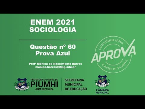 Thumbnail da aula: ENEM 2021 - Sociologia - Questão nº 60