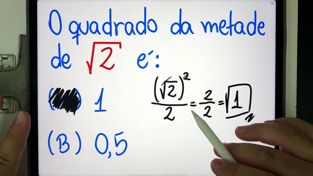 Thumbnail: 🤯 O quadrado da metade de √2 é... | Será que você resolve ERRADO a esta expressão matemática?