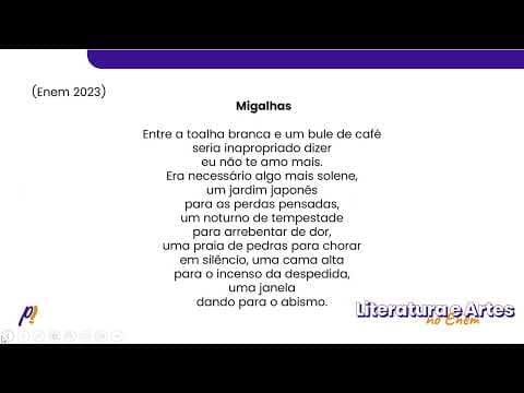 Thumbnail da aula: ENEM 2023 - Teoria Literária | Migalhas Entre a toalha branca e um bule de café...