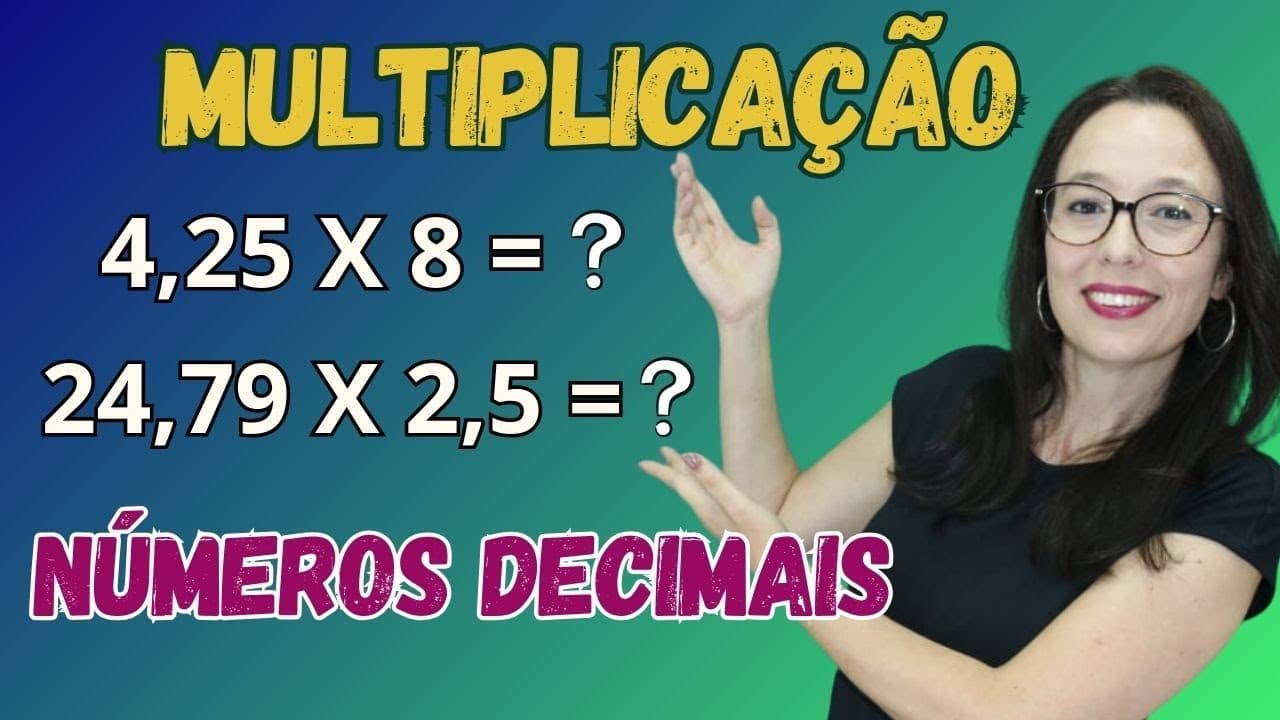 Thumbnail: MULTIPLICAÇÃO COM NÚMEROS DECIMAIS - Multiplicação com vírgula - Professora Angela Matemática