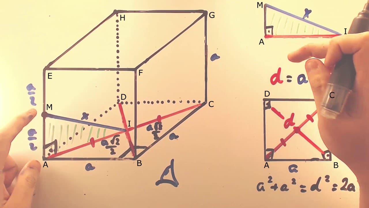 Thumbnail: Pitágoras CÚBICA FUVEST 2007 - Matemática 39 - Diagonal da Base do Cubo - 1ª fase - Aulas A+ Resolve