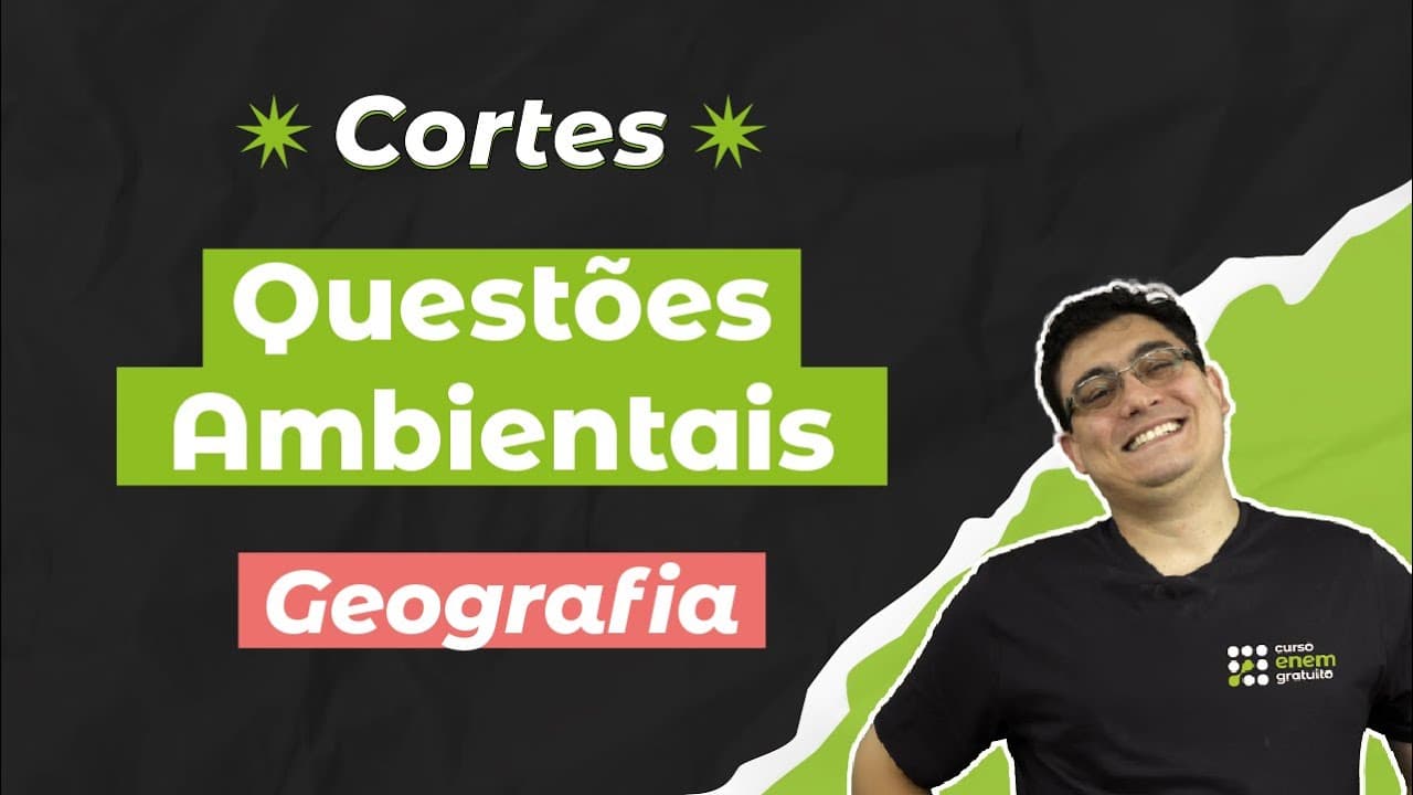 Thumbnail: CORTES DOS AULÕES ENEM 2025: Questões Ambientais e Recursos Hídricos | Geografia | Raphael Carrieri