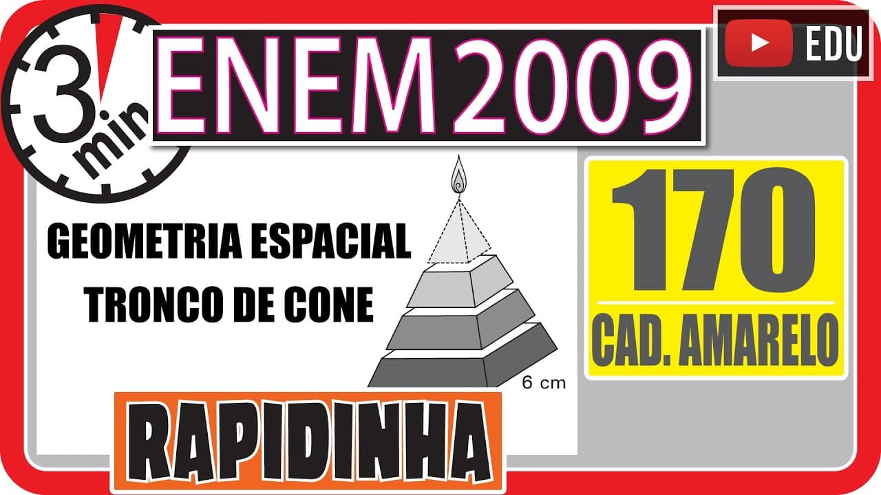 Thumbnail: 🏃[ENEM 2009] 170 📒 GEOMETRIA ESPACIAL Uma fábrica produz velas de parafina em forma de