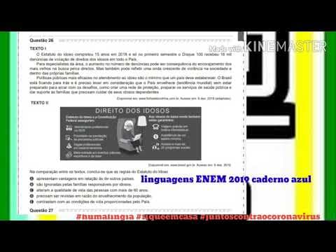 Thumbnail da aula: Questão 26 ENEM 2019 caderno azul linguagens direito dos idosos no Brasil