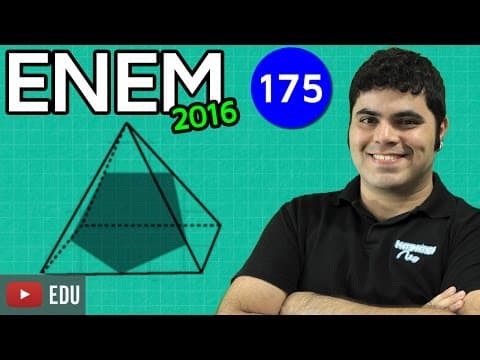 Thumbnail da aula: ENEM 2016 Matemática #40 - Cortes numa Pirâmide por um Plano (questão bugante)
