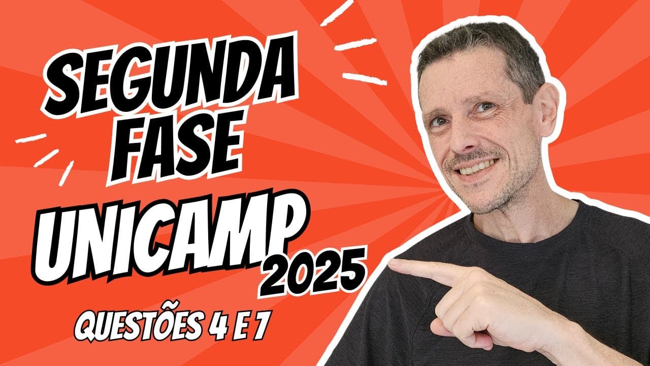 Thumbnail: UNICAMP DISCURSIVA 2025 MATEMÁTICA - QUESTÕES 4 E 7 - FUNÇÕES E LOGARITMOS #vestibular #2afase
