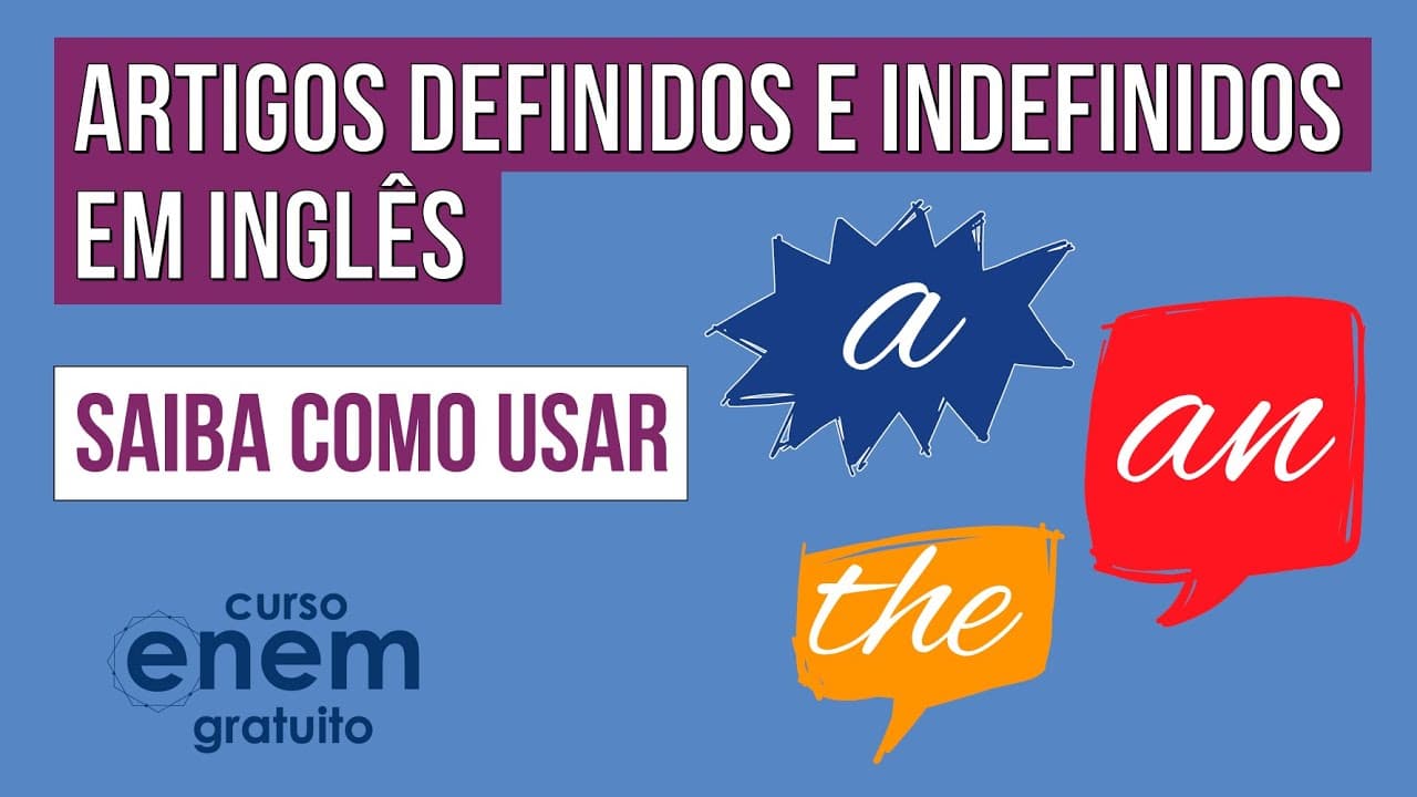 Thumbnail: ARTIGOS DEFINIDOS E INDEFINIDOS EM INGLÊS: saiba como usar | Inglês para o Enem | Luiz Carlos