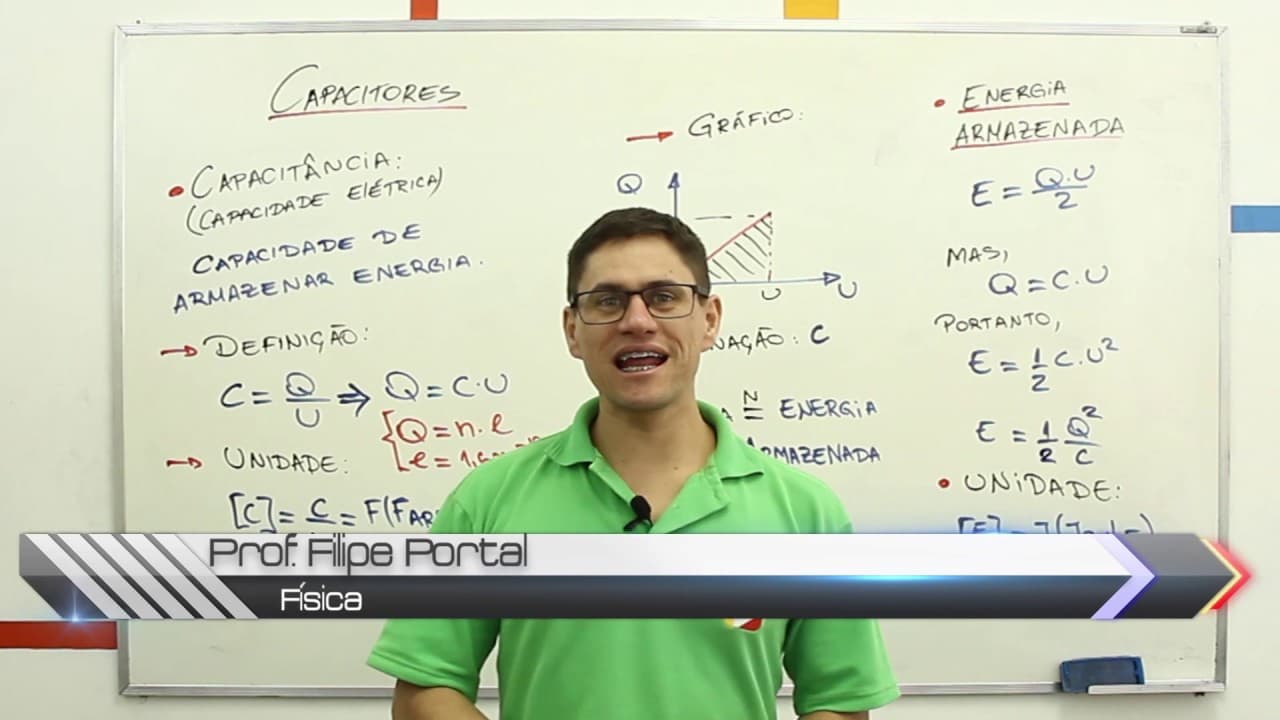 Thumbnail: Física - Capacitores - definição de Capacitância e Energia Armazenada
