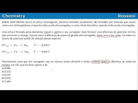 Thumbnail da aula: ENEM 2020 Digital - Q121 Amarela - Eletroquímica