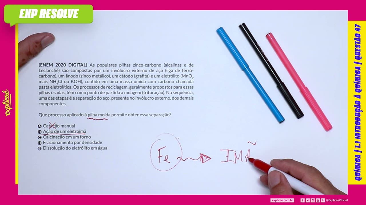 Thumbnail: AS POPULARES PILHAS ZINCO-CARBONO (ALCALINAS E DE LECLANCHÉ) SÃO (...) | INTRODUÇÃO À QUÍMICA