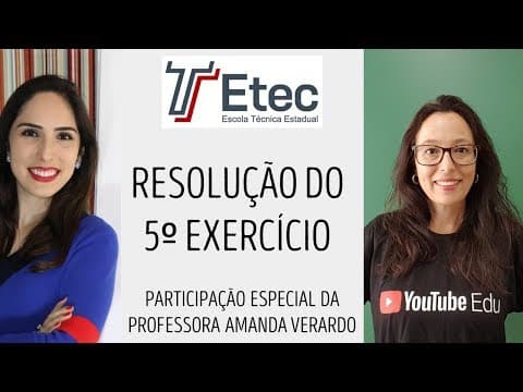 Thumbnail da aula: Resolução de situação problema - Vestibulinho - ETEC - Com a Professora Amanda Verardo #5