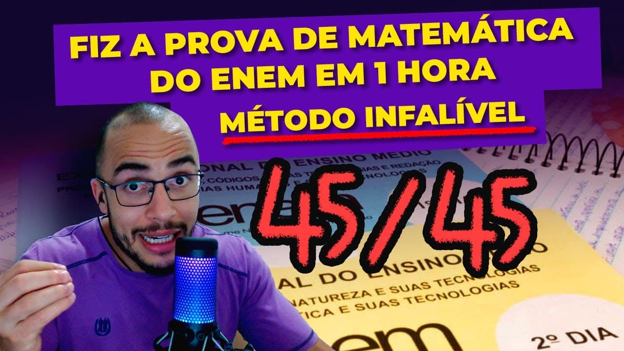 Thumbnail: COMO ACERTAR MAIS DE 40 QUESTÕES DE MATEMÁTICA NO ENEM