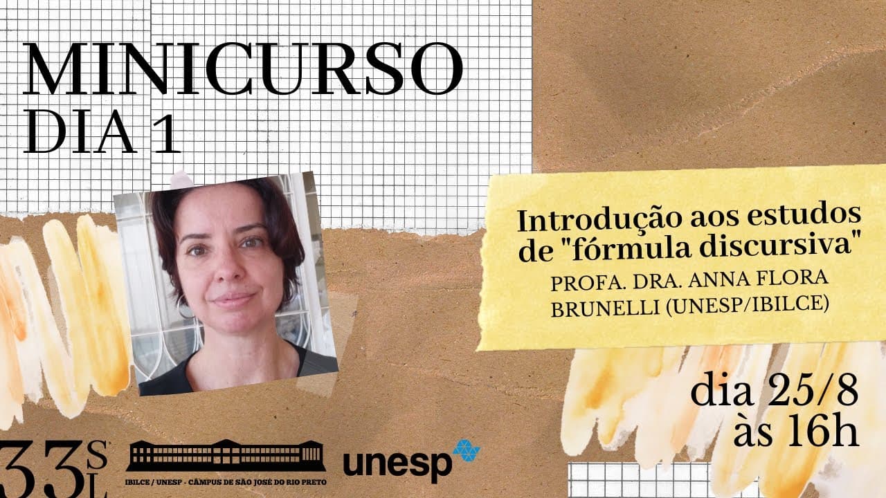 Thumbnail: MINICURSO DIA 1 | Introdução aos estudos de "fórmula discursiva" | Profa. Dra. Anna Flora Brunelli