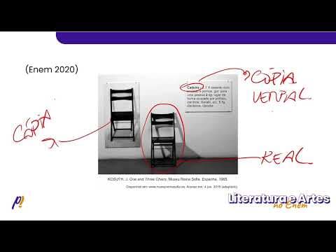 Thumbnail da aula: ENEM 2020 - Séculos XX e XXI | A obra de Joseph Kosuth data de 1965 e se constitui por uma...