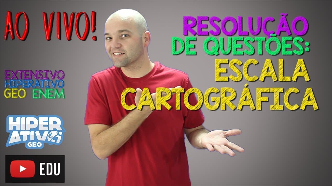 Thumbnail: 🔴 RESOLUÇÃO DE QUESTÕES: ESCALA CARTOGRÁFICA| EXTENSIVO GEO ENEM | Hiperativo GEO
