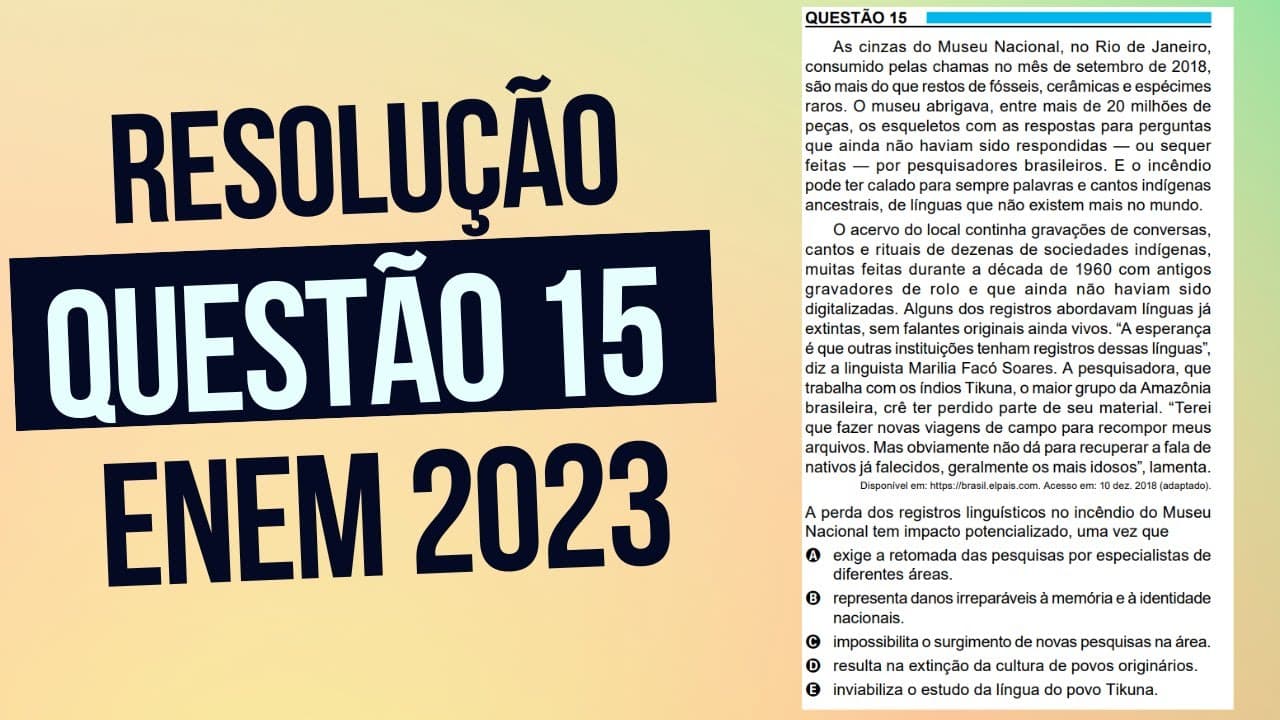 Thumbnail: Resolução questão 15 (PROVA AZUL) | Linguagens ENEM 2023