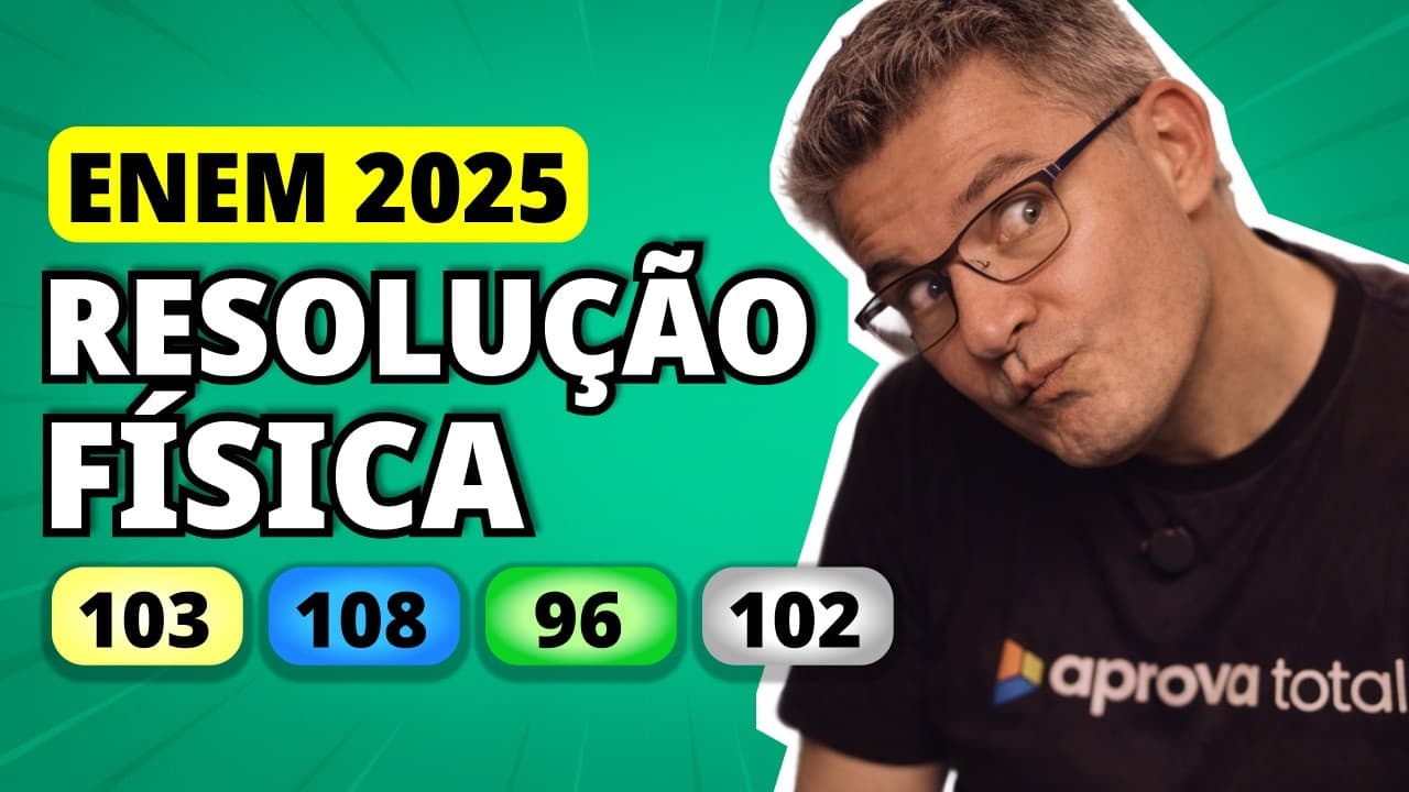 Thumbnail: ENEM 2025 FÍSICA – Questão 103 | Para transportar uma caixa do primeiro para o segundo piso de uma