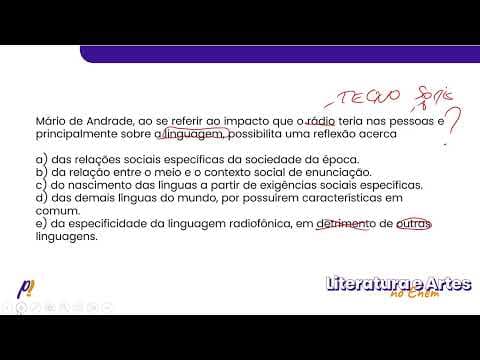 Thumbnail da aula: ENEM DIGITAL 2020 - Séculos XX e XXI | Assim, está nascendo dentro da língua portuguesa, e...
