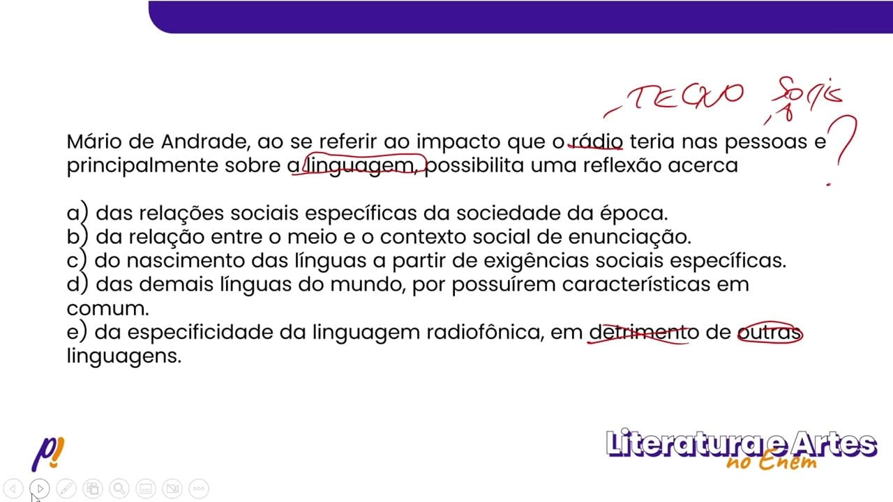 Thumbnail: ENEM DIGITAL 2020 - Séculos XX e XXI | Assim, está nascendo dentro da língua portuguesa, e...