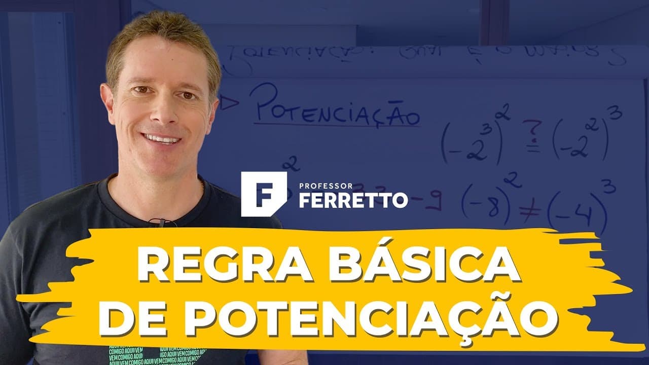 Thumbnail: Regra Básica de Potenciação 🤓